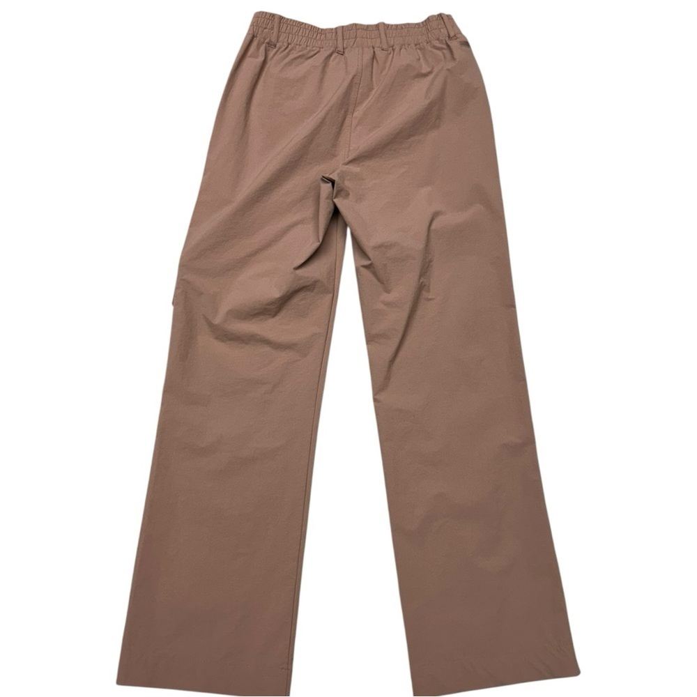 Mono B Cargo Pants Women Small Brown Utility Wide Leg Stretch Waist Athleisure - Picture 2 of 10
